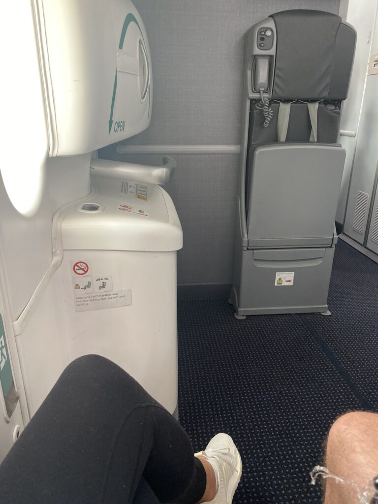 Leg room on the airplane